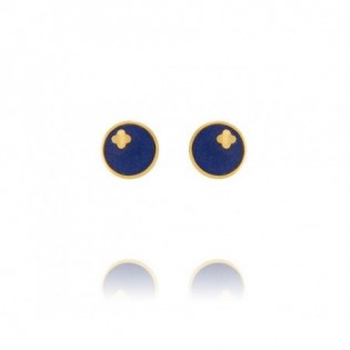 BOUCLES D'OREILLES EN ARGENT DORE ET LAPIS-LAZULI