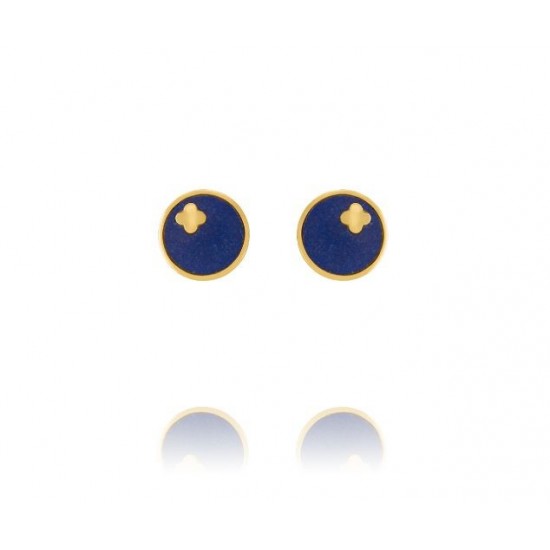 BOUCLES D'OREILLES EN ARGENT DORE ET LAPIS-LAZULI