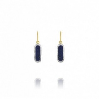 BOUCLES D'OREILLES EN ARGENT DORE ET LAPIS-LAZULI