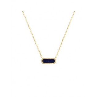 COLLIER EN ARGENT DORE, LAPIS LAZULI ET OXYDES