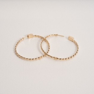 BOUCLES D'OREILLES PLAQUÉ OR 750 3MIC