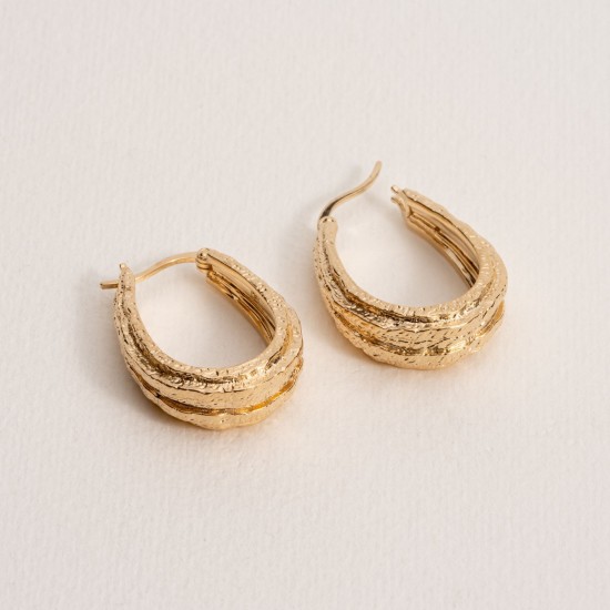 BOUCLES D'OREILLES PLAQUÉ OR 750 3MIC