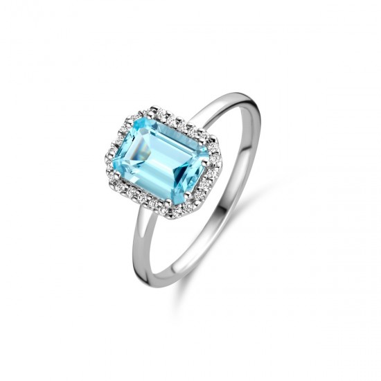 BAGUE TOPAZE ENTOURAGE DIAMANTS