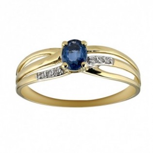 BAGUE COMPOSITION SAPHIR ET DIAMANTS