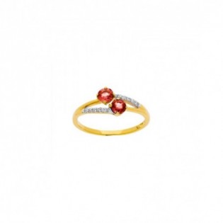 BAGUE COMPOSITION RUBIS ET DIAMANTS