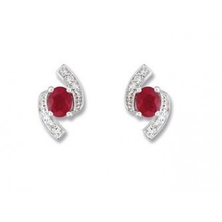 BOUCLES D'OREILLES RUBIS ET DIAMANTS