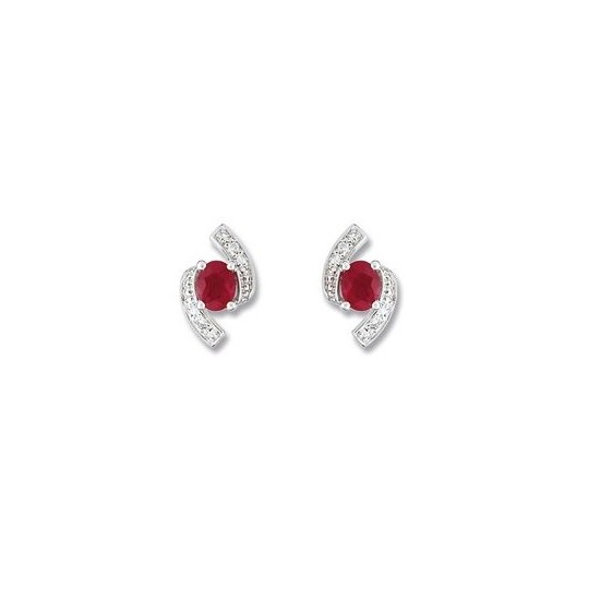 BOUCLES D'OREILLES RUBIS ET DIAMANTS