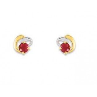 BOUCLES D'OREILLES OR ET RUBIS