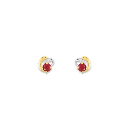 BOUCLES D'OREILLES OR ET RUBIS