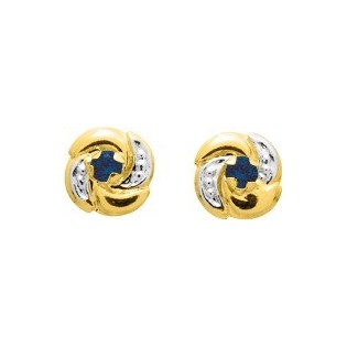 BOUCLES D'OREILLES OR ET SAPHIR