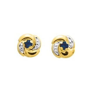 BOUCLES D'OREILLES OR ET SAPHIR