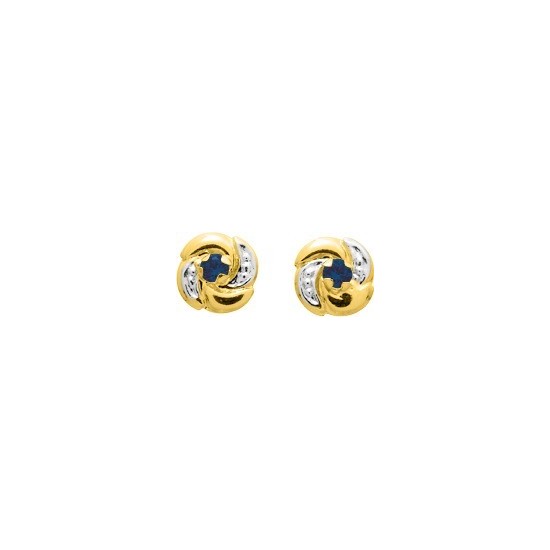 BOUCLES D'OREILLES OR ET SAPHIR