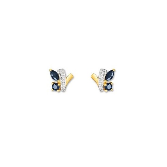 BOUCLES D'OREILLES SAPHIR DIAMANT