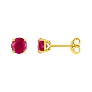 BOUCLES D'OREILLES OR ET RUBIS