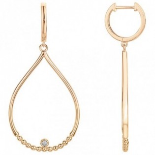 BOUCLES D'OREILLES EN PLAQUE OR ET DIAMANT LA GARCONNE