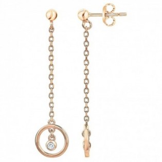 BOUCLES D'OREILLES EN PLAQUE OR ET DIAMANT LA GARCONNE