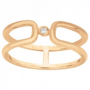 BAGUE EN PLAQUE OR ET DIAMANT LA GARCONNE