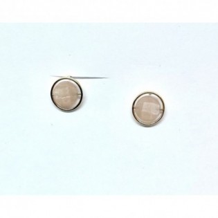 BOUCLES D'OREILLES EN OR ET PIERRE DE LUNE
