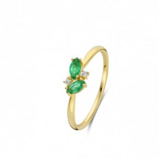 BAGUE COMPOSITION EMERAUDES ET DIAMANTS