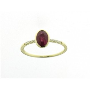 BAGUE OR RUBIS ET DIAMANTS
