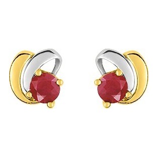BOUCLES D'OREILLES EN OR ET RUBIS