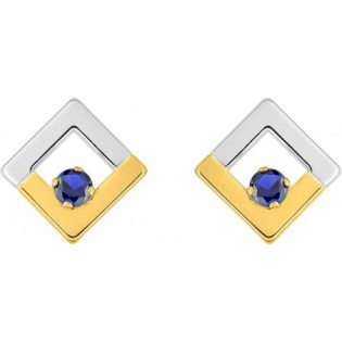 BOUCLES D'OREILLES OR ET SAPHIR