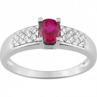 BAGUE EN OR RUBIS ET DIAMANTS