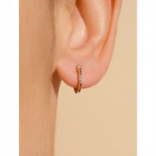 CREOLES BE MAAD EN PLAQUE OR ET ZIRCONS ROSES
