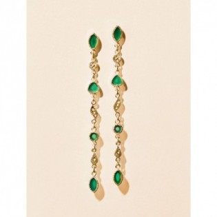 BOUCLES D'OREILLES BE MAAD ONYX VERT