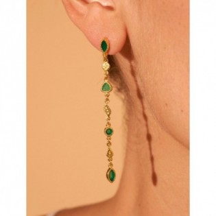 BOUCLES D'OREILLES BE MAAD ONYX VERT