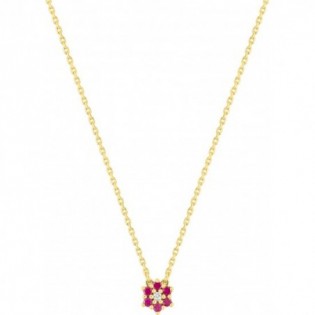 COLLIER OR JAUNE RUBIS ET DIAMANT