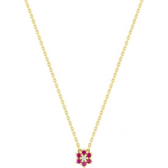 COLLIER OR JAUNE RUBIS ET DIAMANT