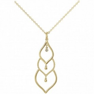 COLLIER PLAQUE OR ET DIAMANT