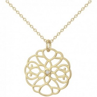 COLLIER PLAQUE OR ET DIAMANT