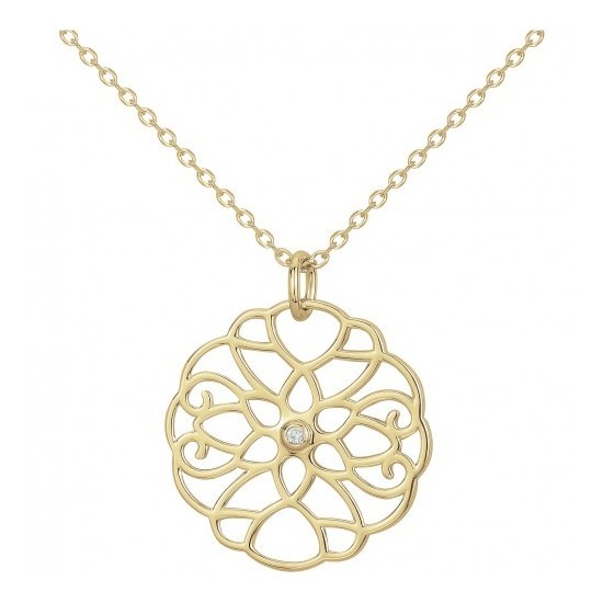 COLLIER PLAQUE OR ET DIAMANT