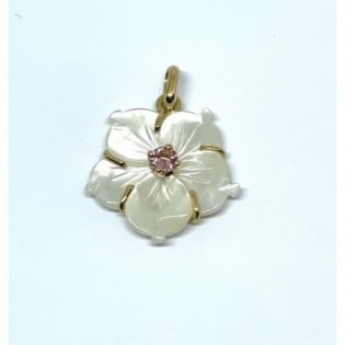 PENDENTIF OR ET NACRE