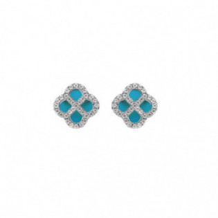 BOUCLES D'OREILLES ARGENT RHODIÉ TREFLE