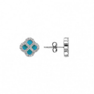 BOUCLES D'OREILLES ARGENT RHODIÉ TREFLE