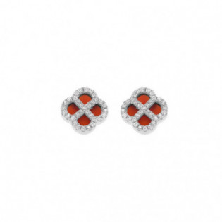 BOUCLES D'OREILLES ARGENT RHODIÉ TREFLE