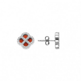 BOUCLES D'OREILLES ARGENT RHODIÉ TREFLE