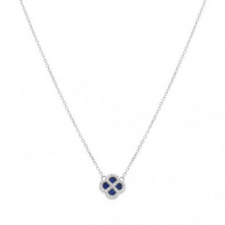 COLLIER ARGENT RHODIÉ PENDENTIF TREFLE