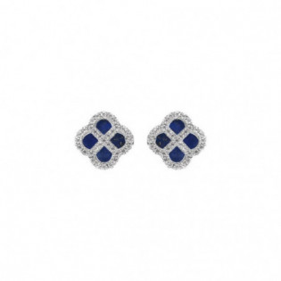 BOUCLES D'OREILLES ARGENT RHODIÉ TREFLE