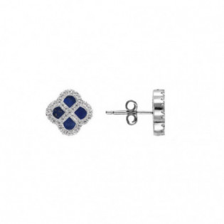 BOUCLES D'OREILLES ARGENT RHODIÉ TREFLE