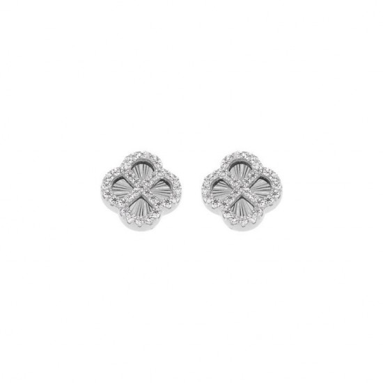 BOUCLES D'OREILLES ARGENT RHODIÉ TREFLE BOUCLES D'OREILLES ARGENT RHODIÉ TREFLE