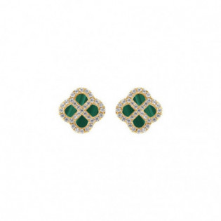 BOUCLES D'OREILLES ARGENT DORÉ MOTIF TREFLE