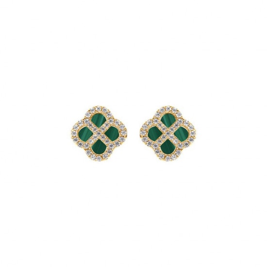 BOUCLES D'OREILLES ARGENT DORÉ MOTIF TREFLE BOUCLES D'OREILLES ARGENT DORÉ MOTIF TREFLE