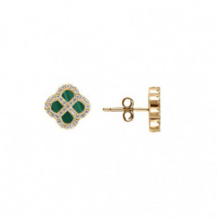BOUCLES D'OREILLES ARGENT DORÉ MOTIF TREFLE