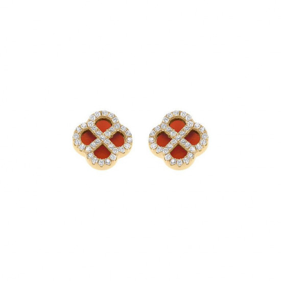 BOUCLES D'OREILLES TIGE ARGENT DORÉ TREFLE BOUCLES D'OREILLES TIGE ARGENT DORÉ TREFLE