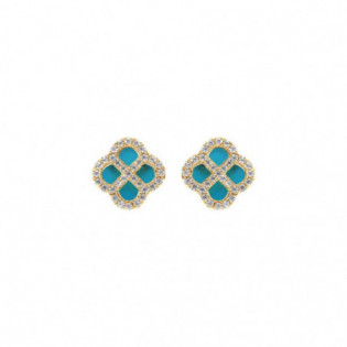 BOUCLES D'OREILLES ARGENT DORÉ TREFLE