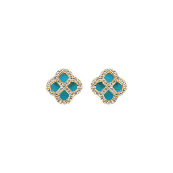 BOUCLES D'OREILLES ARGENT DORÉ TREFLE BOUCLES D'OREILLES ARGENT DORÉ TREFLE